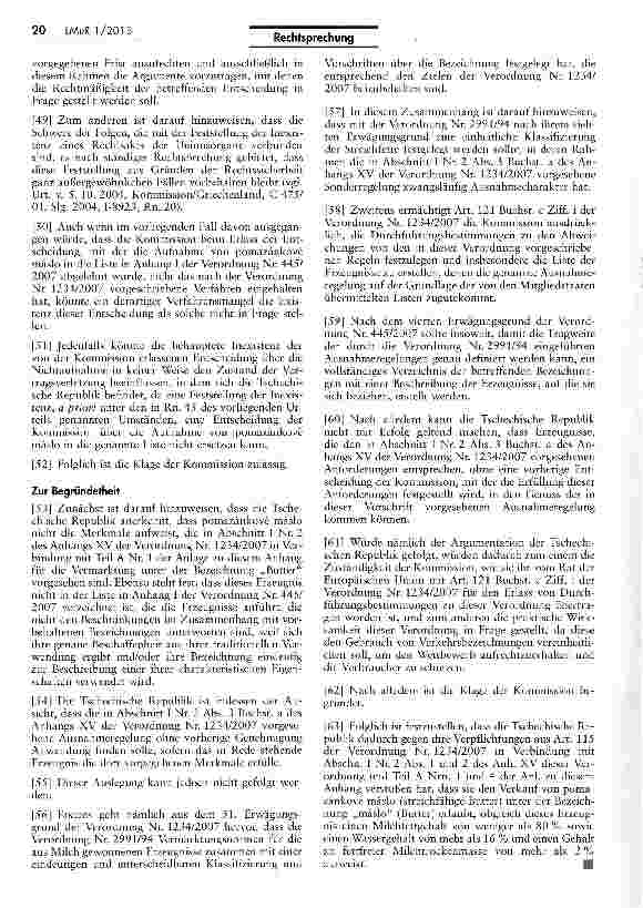 Vorschauseite 5: Butterähnlicher Brotaufstrich darf nicht als „streichfähige Butter vermarktet werdenVerordnung (EG) Nr. 1234/2007 Art. 115