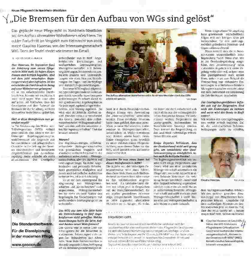 Vorschauseite 1: Die Bremsen für den Aufbau von WGs sind gelöst