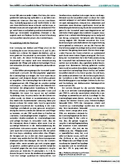 Vorschauseite 3: Vom »Heilhilfs-« zum Gesundheitsfachberuf? Zur historischen Dimension aktueller Professionalisierungsdebatten