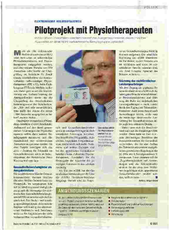 Vorschauseite 1: Pilotprojekt mit Physiotherapeuten