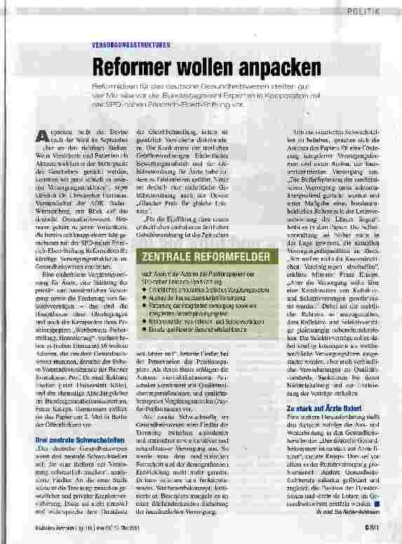 Vorschauseite 1: Reformer wollen anpacken
