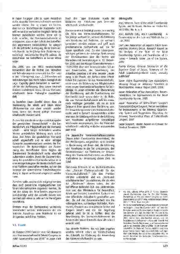 Vorschauseite 5: Aktueller Stand des Vormundschaftsrechts und der unterstützten Entscheidungsfmdung in Japan