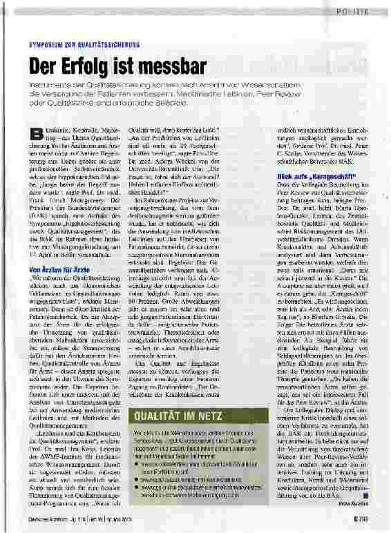 Vorschauseite 1: Der Erfolg ist messbar
