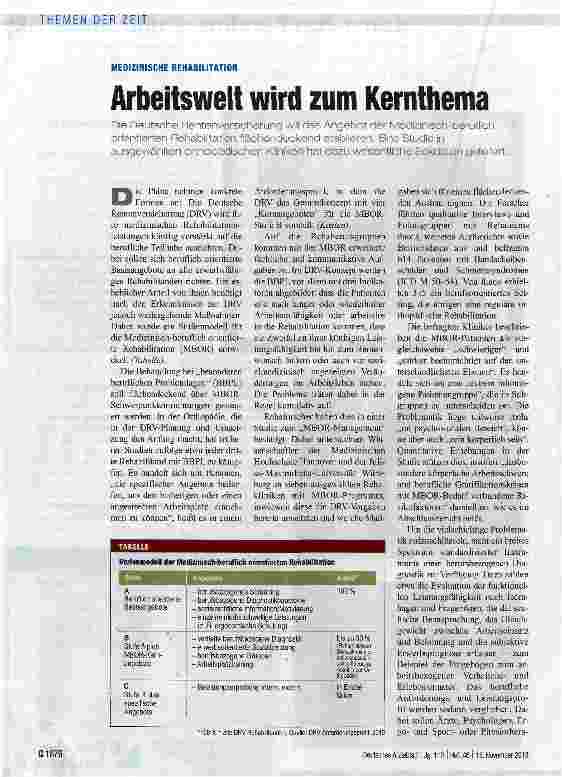Vorschauseite 1: Arbeitswelt wird zum Kernthema