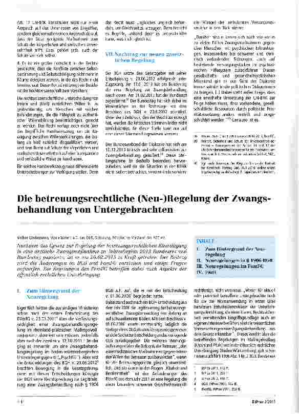 Vorschauseite 6: Betreuungsrechtliche Unterbringung und Zwangsbehandlung vor dem Hintergrund der UN-BRK