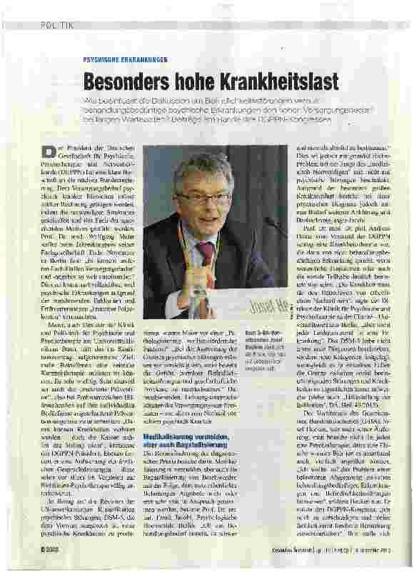 Vorschauseite 1: Besonders hohe Krankheitslast