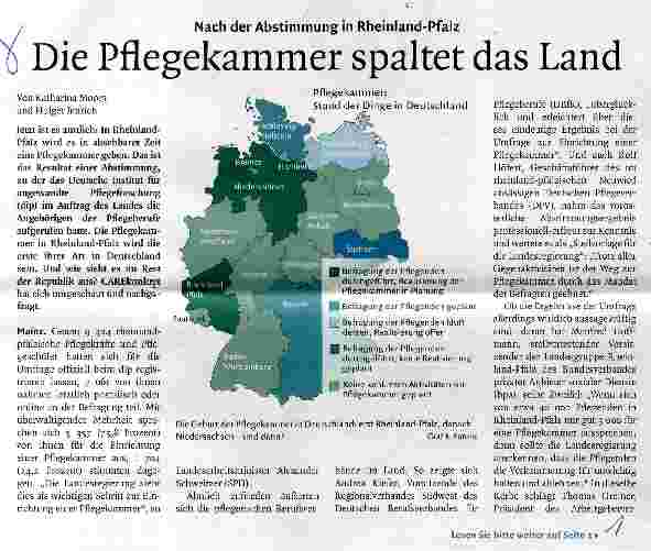 Vorschauseite 1: Die Pflegekammer spaltet das Land