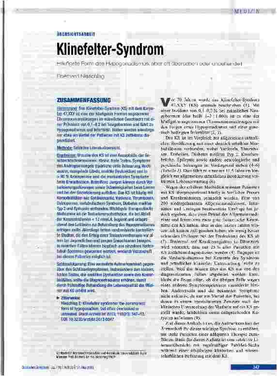 Vorschauseite 1: Klinefelter-Syndrom