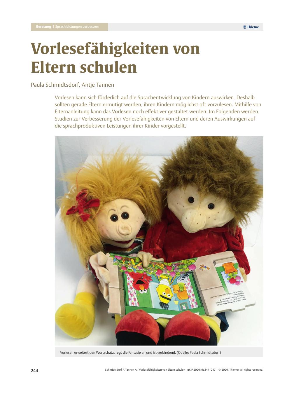 Vorschauseite 1: Vorlesefähigkeiten von Eltern schulen