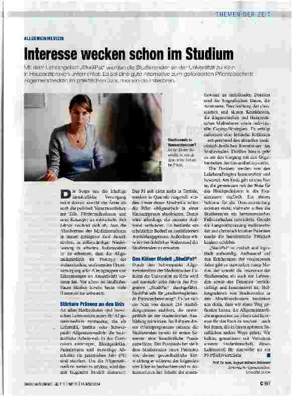 Vorschauseite 1: Interesse wecken schon im Studium