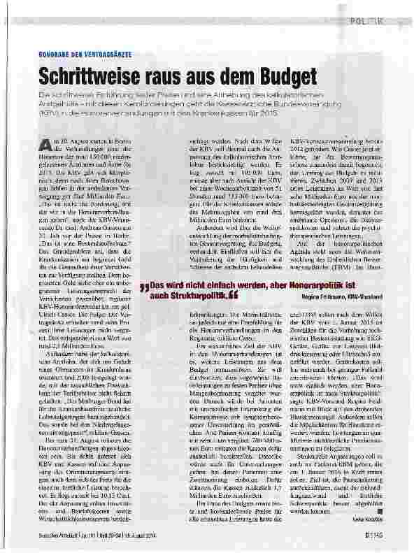 Vorschauseite 1: Schrittweise raus aus dem Budget