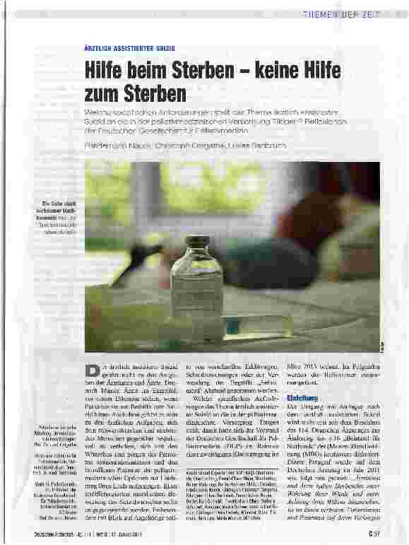 Vorschauseite 1: Hilfe beim Sterben - keine Hilfe zum Sterben