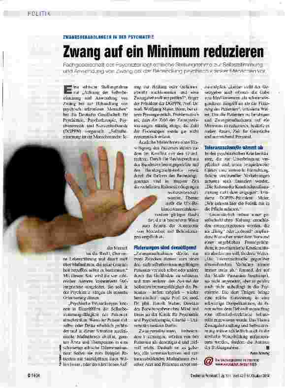 Vorschauseite 1: Zwang auf ein Minimum reduzieren