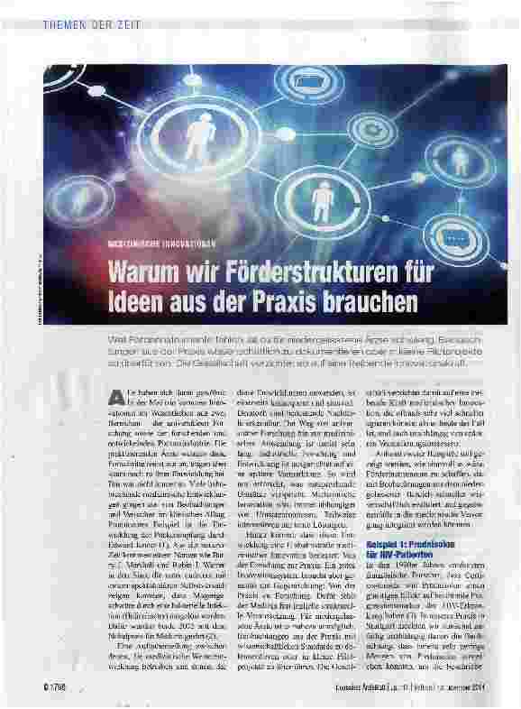 Vorschauseite 1: Warum wir Förderstrukturen für Ideen aus der Praxis brauchen