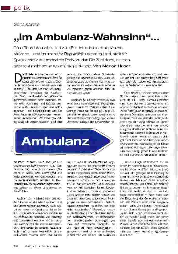 Vorschauseite 1: Im Ambulanz-Wahnsinn