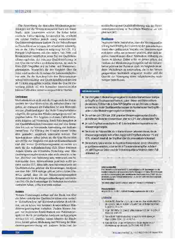 Vorschauseite 6: Umsetzung der Mindestmengenvorgaben: Analyse der Krankenhausqualitätsberichte