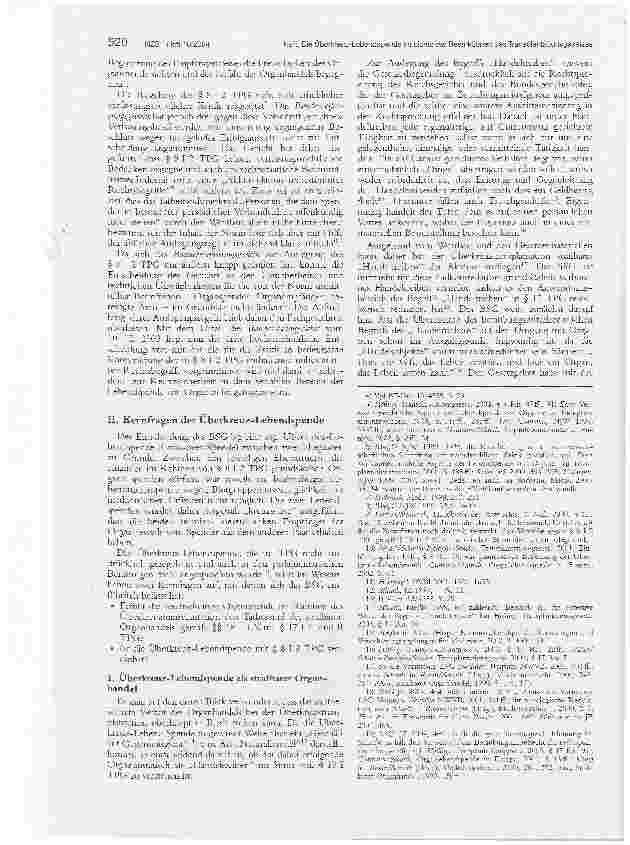 Vorschauseite 2: Die Überkreuz-Lebendspende im Lichte der Restriktionen des Transplantationsgesetzes