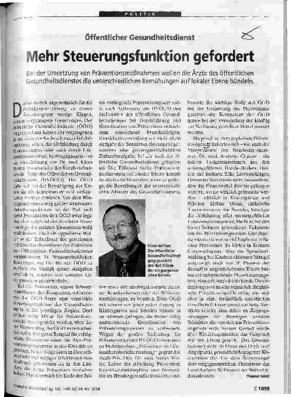 Vorschauseite 1: Mehr Steuerungsfunktion gefordert