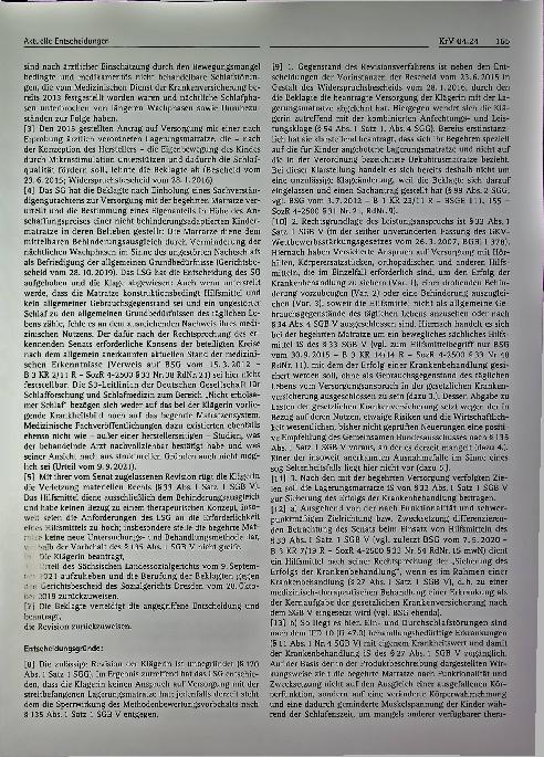 Vorschauseite 2: Hilfsmittel (hier: Anspruch auf Versorgung mit einer Lagerungsmatratze) - Sperrwirkung des Methodenbewertungsvorbehalts