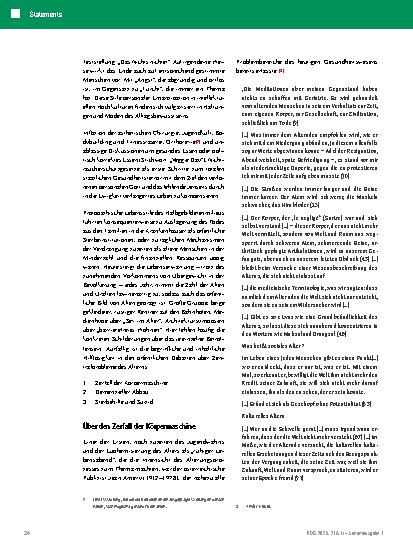 Vorschauseite 2: Alter, Revolte und Resignation Ist das Gesundheitssystem bereit für die Herausforderung?