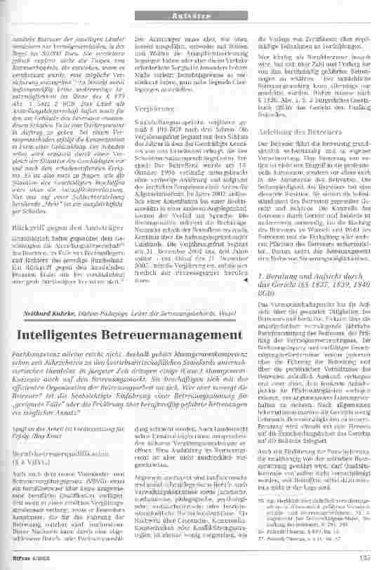 Vorschauseite 5: Zur gerichtlichen Haftung in Betreuungssachen