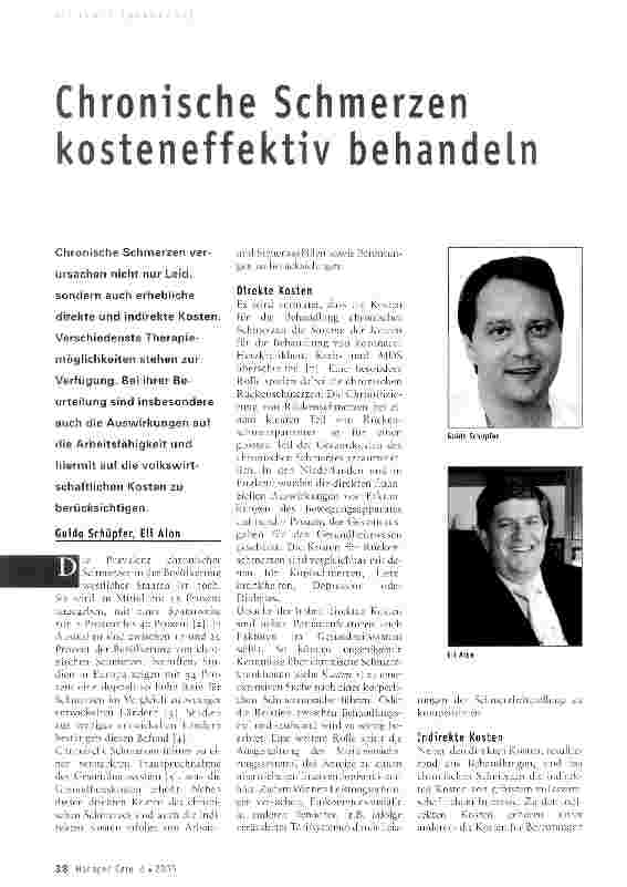 Vorschauseite 1: Chronische Schmerzen kosteneffektiv behandeln