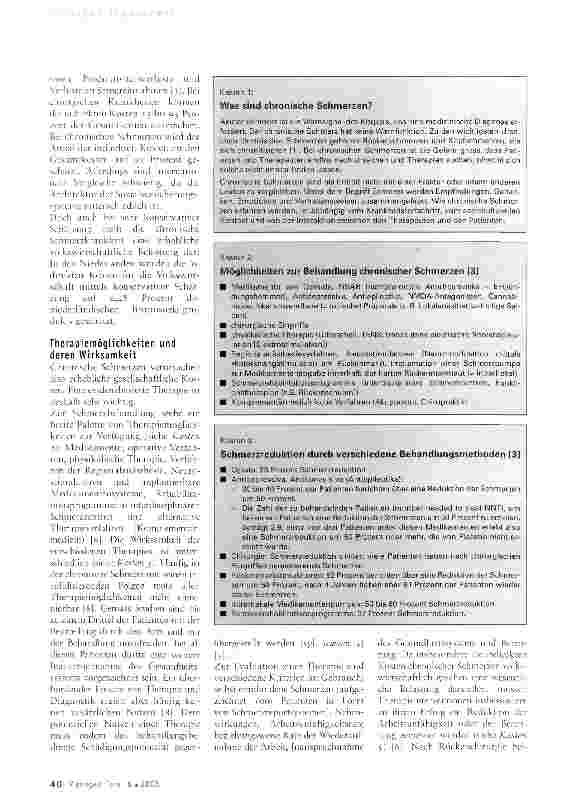Vorschauseite 2: Chronische Schmerzen kosteneffektiv behandeln