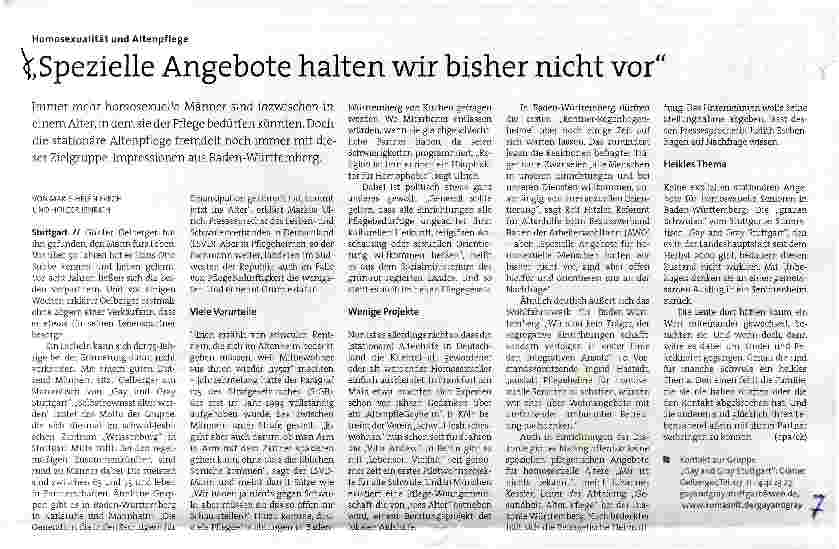 Vorschauseite 1: Spezielle Angebote halten wir bisher nicht vor