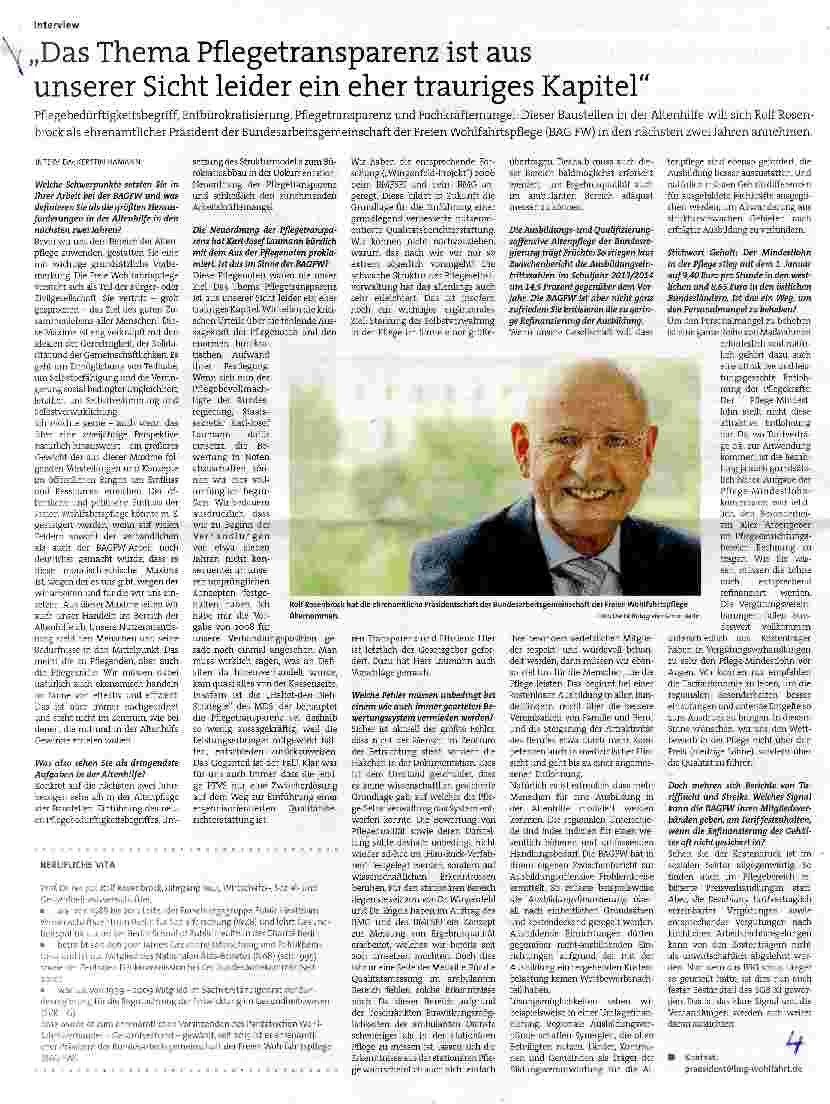 Vorschauseite 1: Das Thema Pflegetransparenz ist aus unserer Sicht leider ein eher trauriges Kapitel