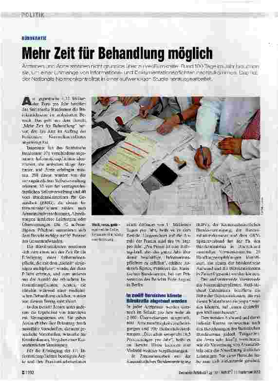 Vorschauseite 1: Mehr Zeit für Behandlung möglich