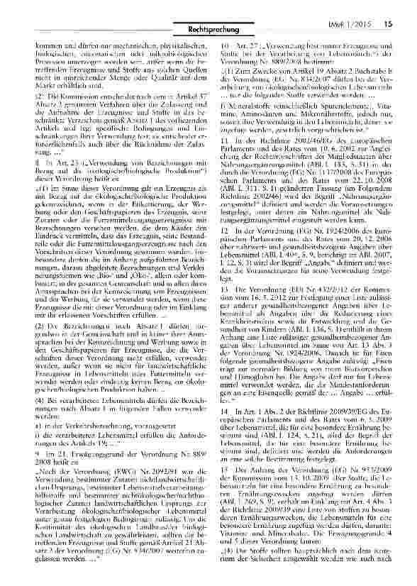 Vorschauseite 3: Kennzeichnungspflicht ökologischer/biologischer Produkte (Fruchtsaftmischung:VO (EG) Nr. 889/2008 Art. 27 I Buchst, f