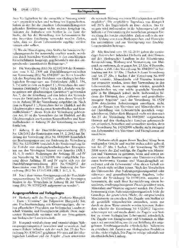 Vorschauseite 4: Kennzeichnungspflicht ökologischer/biologischer Produkte (Fruchtsaftmischung:VO (EG) Nr. 889/2008 Art. 27 I Buchst, f