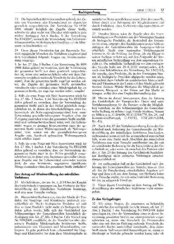 Vorschauseite 5: Kennzeichnungspflicht ökologischer/biologischer Produkte (Fruchtsaftmischung:VO (EG) Nr. 889/2008 Art. 27 I Buchst, f