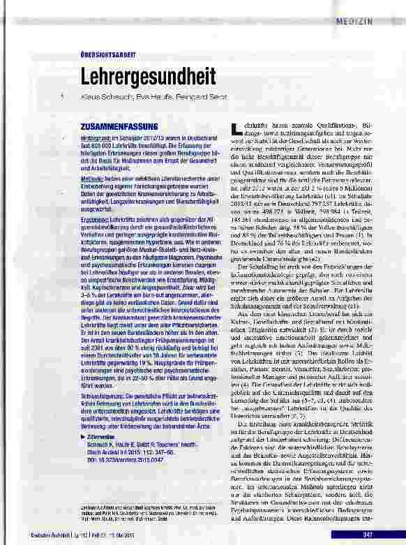 Vorschauseite 1: Lehrergesundheit