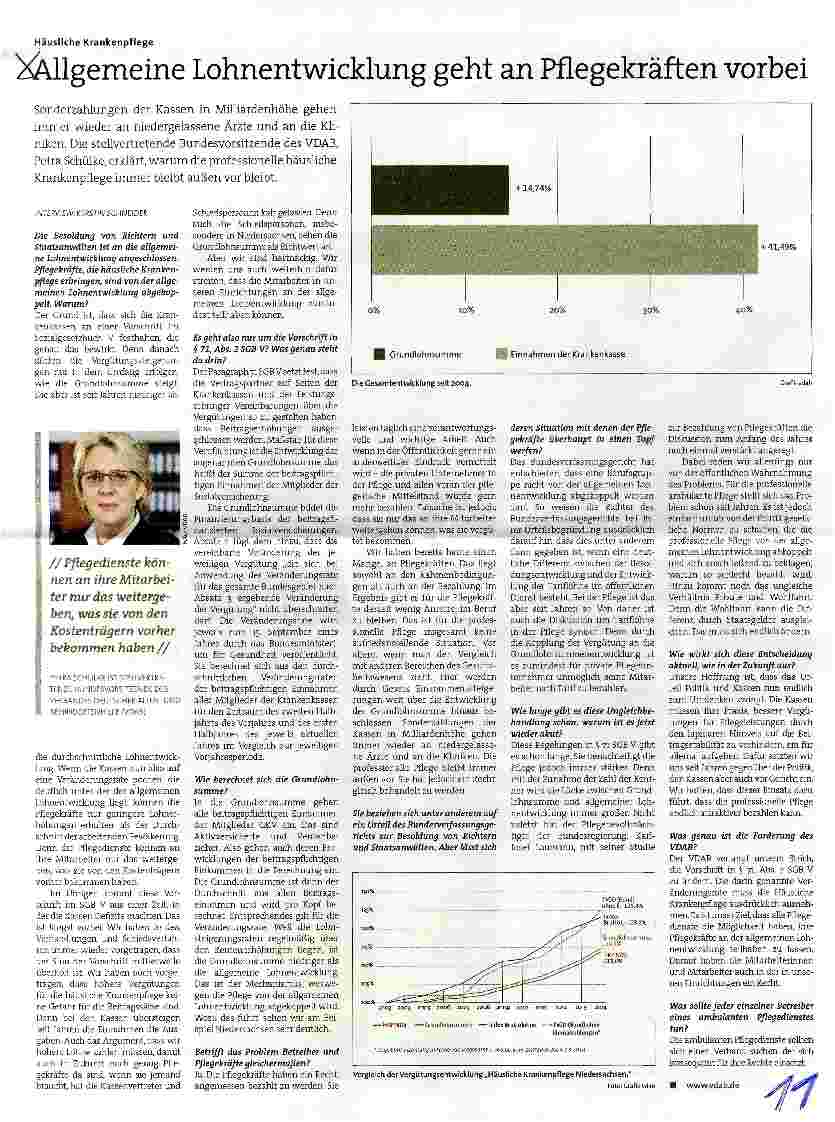 Vorschauseite 1: Allgemeine Lohnentwicklung geht an Pflegekräften vorbei