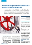 Vorschauseite 1: Entwicklung einer Präventionskultur in einer Woche?