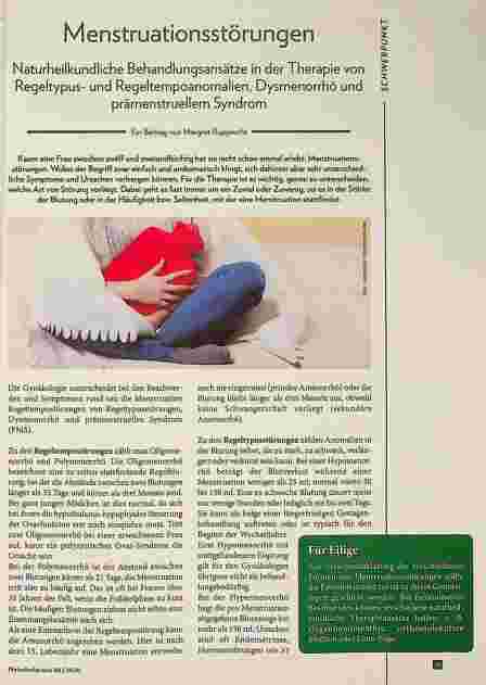 Vorschauseite 1: Menstruationsstörungen Naturheilkundliche Behandlungsansätze in der Therapie von Regeltypusund Regeltempoanomalien, Dysmenorrhö und prämenstruellem Syndrom