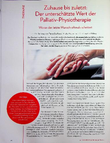 Vorschauseite 1: Zuhause bis zuletzt: Der unterschätzte Wert der Palliativ-Physiotherapie Woran der letzte Wunsch oftmals scheitert