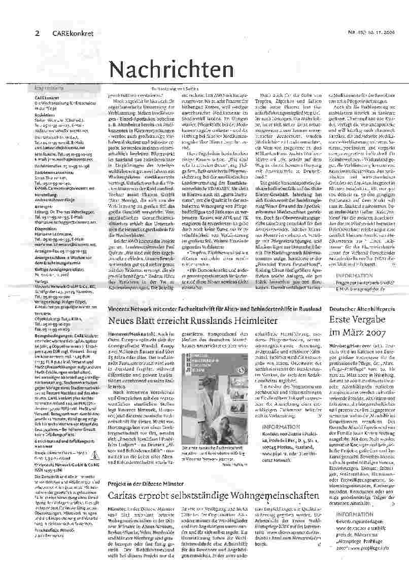 Vorschauseite 2: Studie: Deutschland zögert noch - Medikamentengabe per Blister vorteilhaft für Pflegebedürftige, Pflegende, Kassen und Apotheker?