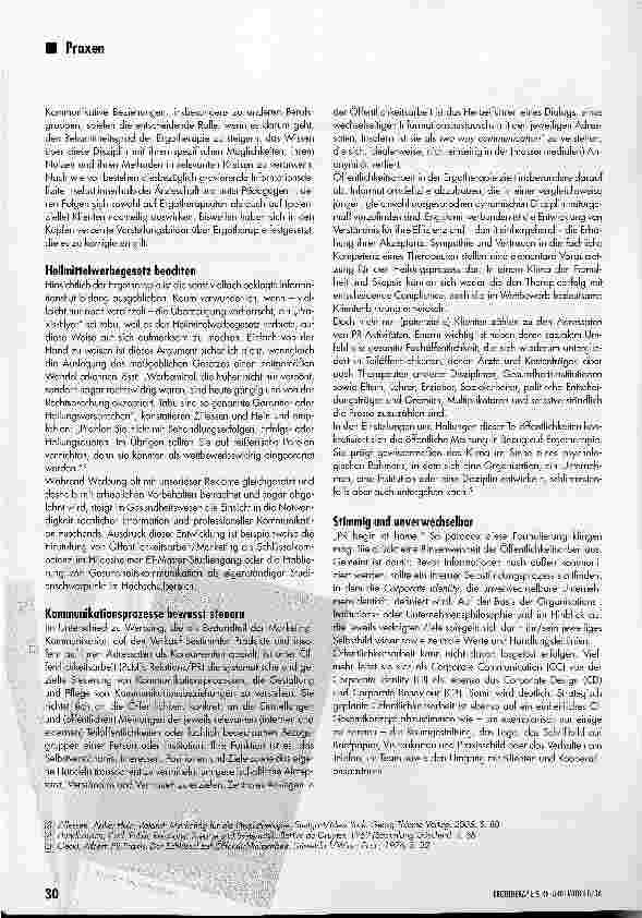 Vorschauseite 2: Sachlich, kompetent informieren statt Werbetrommel rühren Öffentlichkeitsarbeit in der Ergotherapie