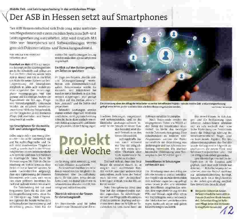 Vorschauseite 1: Der ASB in Hessen setzt auf Smartphones