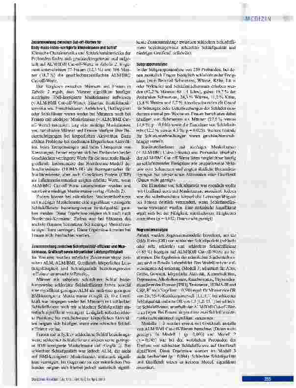Vorschauseite 3: Schlaf, Muskelmasse und Muskelfunktion im Alter