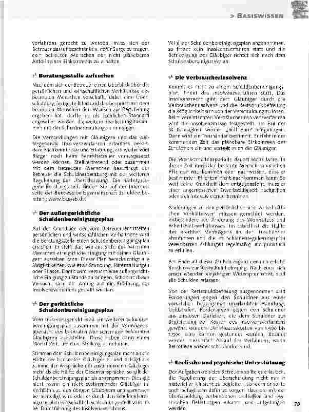 Vorschauseite 4: Überschuldung des BetreutenMaterielle und seelische Hilfe erwartet