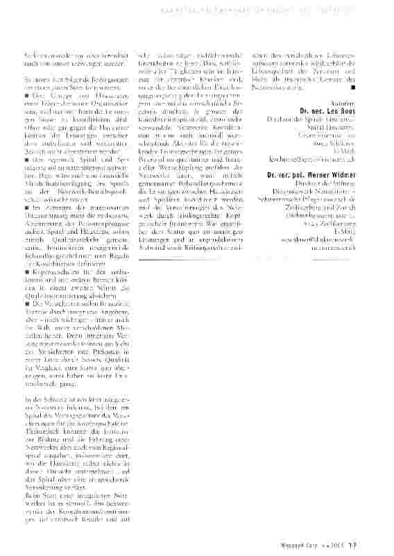 Vorschauseite 3: Spitäler im lokalen Gesundheitsnetz