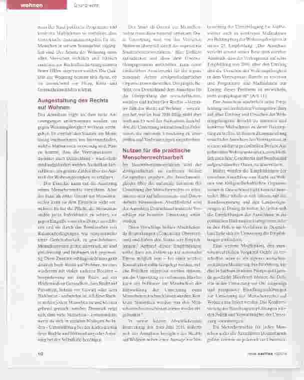 Vorschauseite 2: Das Recht auf Wohnen ist ein Menschenrecht