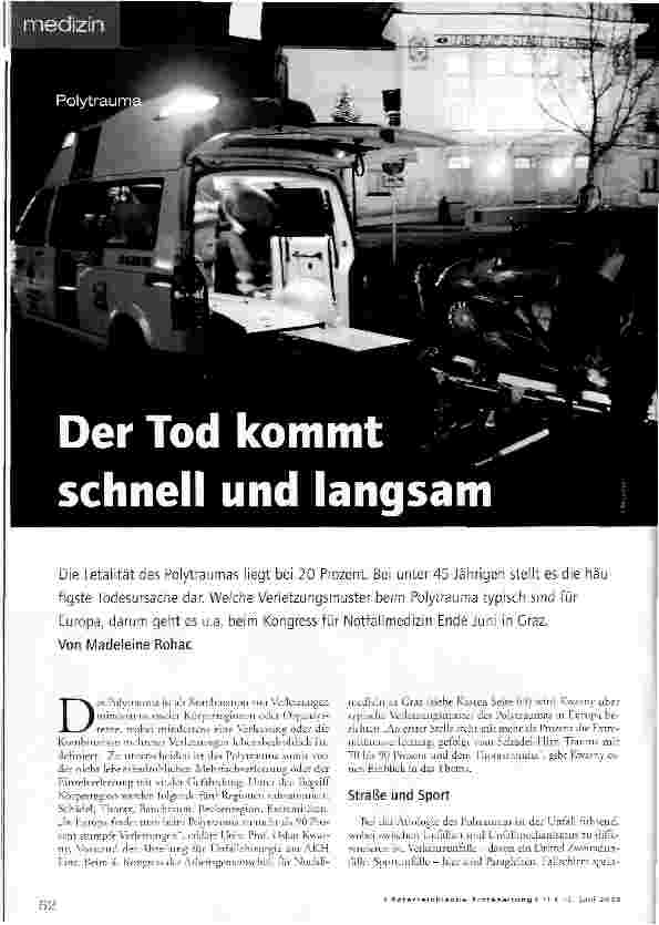 Vorschauseite 1: Der Tod kommt schnell und langsam