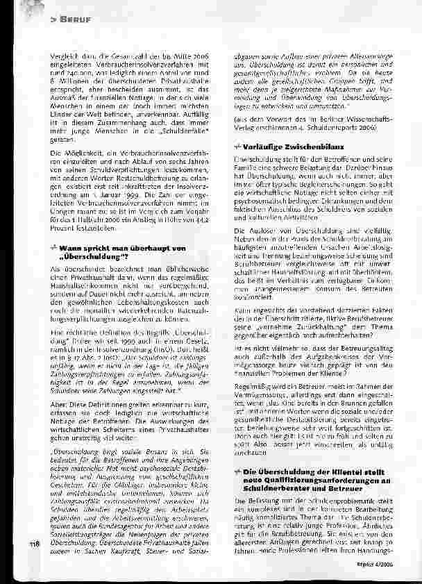 Vorschauseite 2: Schuldnerberatung - Alternatives Tätigkeitsfeld für Berufsbetreuer?