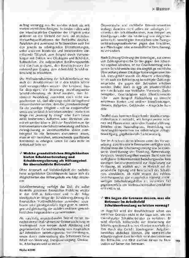 Vorschauseite 3: Schuldnerberatung - Alternatives Tätigkeitsfeld für Berufsbetreuer?
