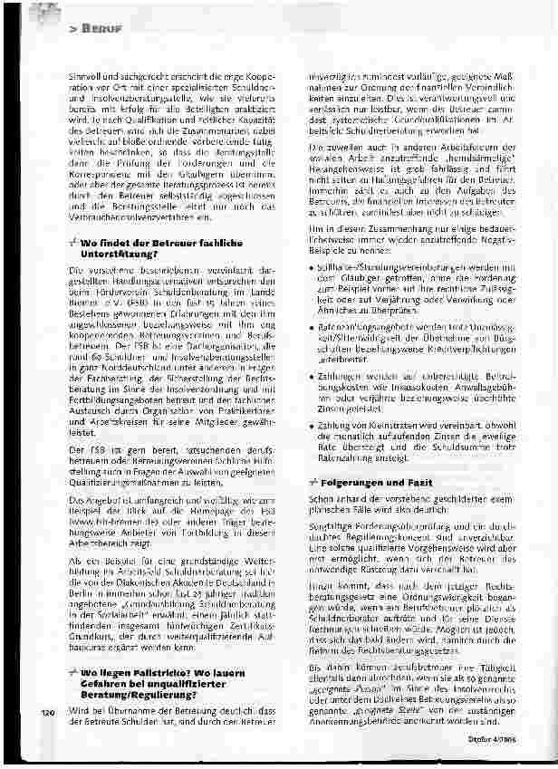 Vorschauseite 4: Schuldnerberatung - Alternatives Tätigkeitsfeld für Berufsbetreuer?