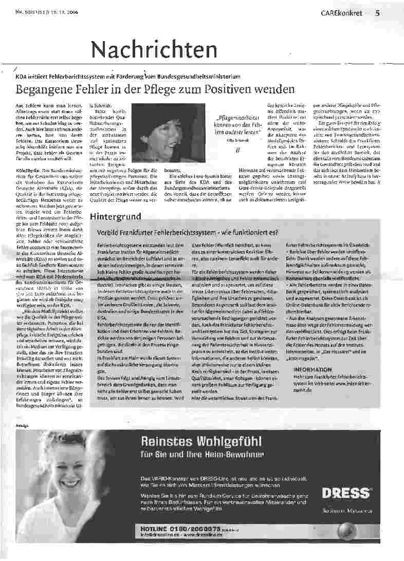 Vorschauseite 1: Begangene Fehler in der Pflege zum Positiven wenden